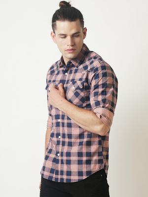 pink checkered casual shirt - 16265214 - Standard Image - 2