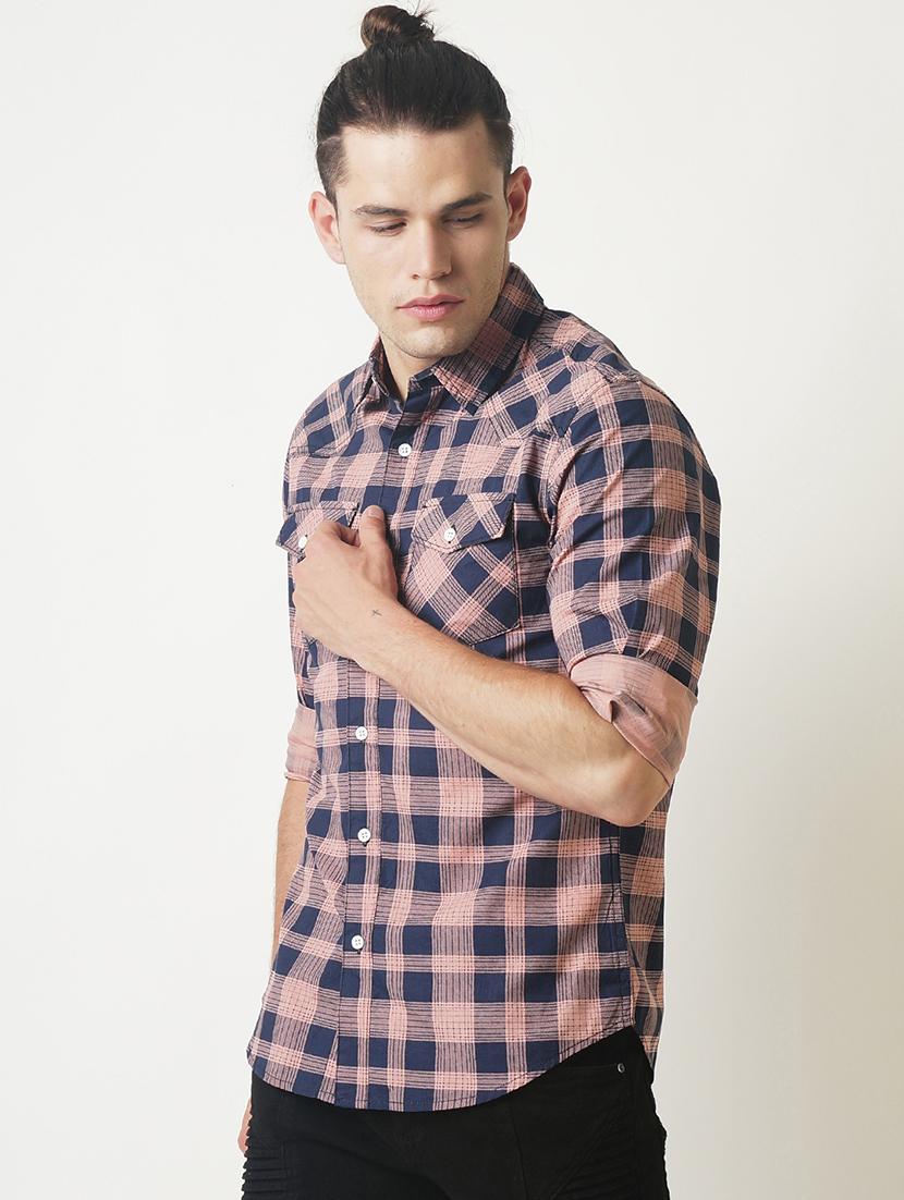 pink checkered casual shirt - 16265214 - Zoom Image - 2