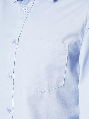 blue solid casual shirt - 16265218 - Standard Image - 5