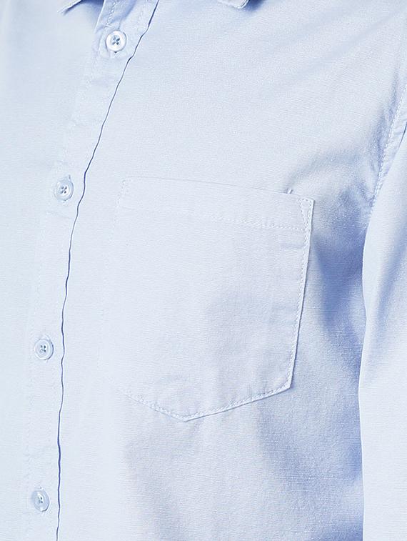 blue solid casual shirt - 16265218 - Zoom Image - 5