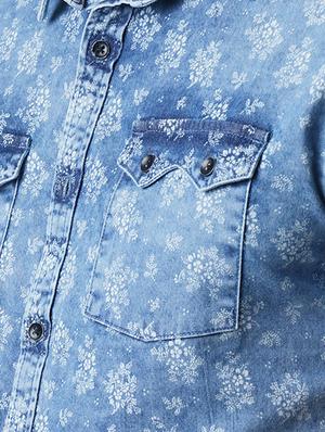 blue floral printed casual shirt - 16265229 - Standard Image - 5
