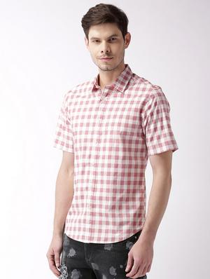 pink checkered casual shirt - 16265231 - Standard Image - 2