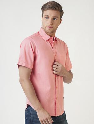 pink solid casual shirt - 16265234 - Standard Image - 2