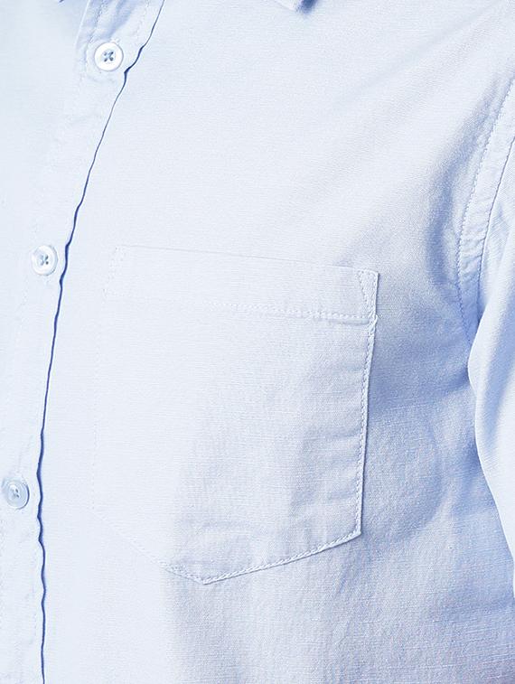 blue solid casual shirt - 16265235 - Zoom Image - 5