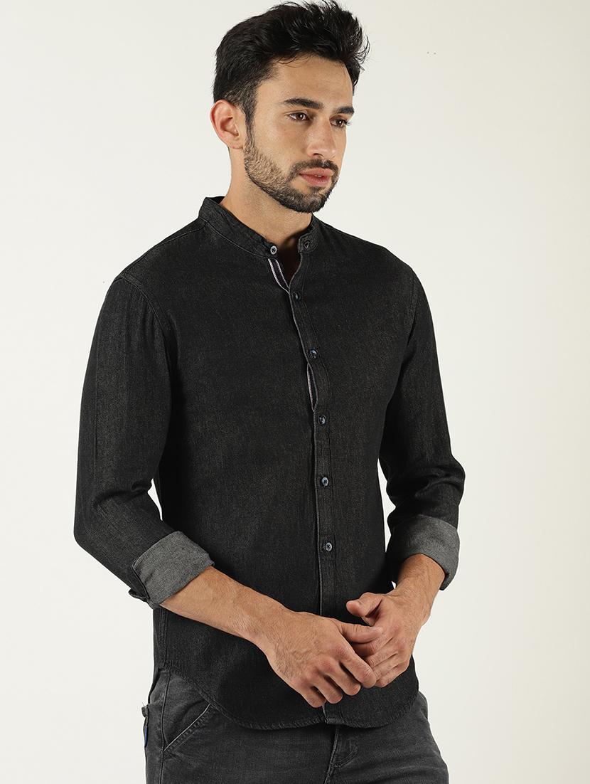black denim casual shirt - 16265253 - Zoom Image - 2