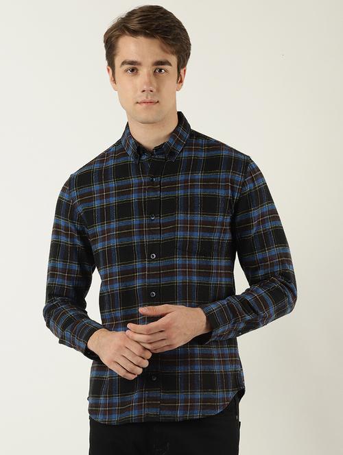 black checkered casual shirt - 16265255 - Standard Image - 1