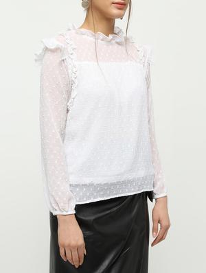 ruffle trim dobby top - 16265295 - Standard Image - 5