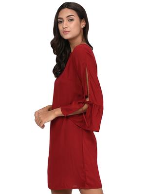 tie knot sleeved shift dress - 16265309 - Standard Image - 2