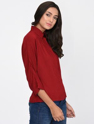 concealed placket solid shirt - 16265318 - Standard Image - 2