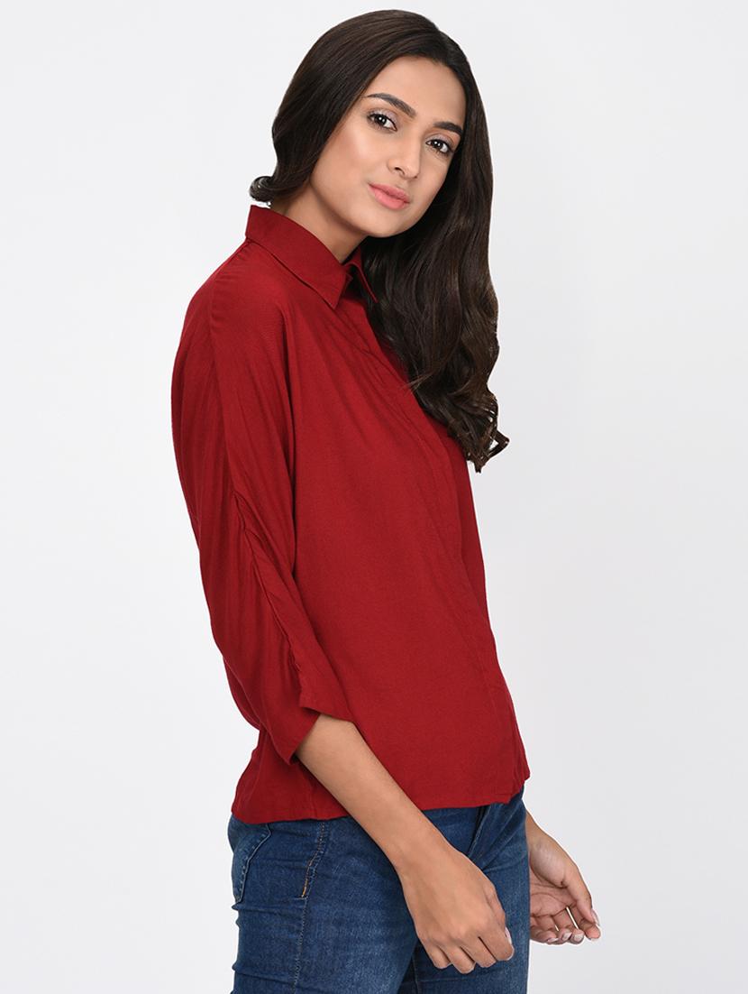 concealed placket solid shirt - 16265318 - Zoom Image - 2