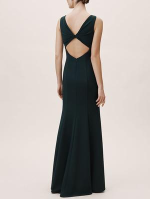 boat neck cutout back gown - 16265601 - Standard Image - 2