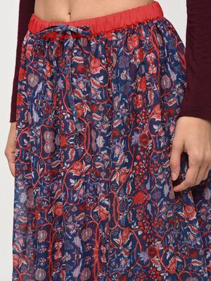 high rise drawstring floral skirt - 16266297 - Standard Image - 5