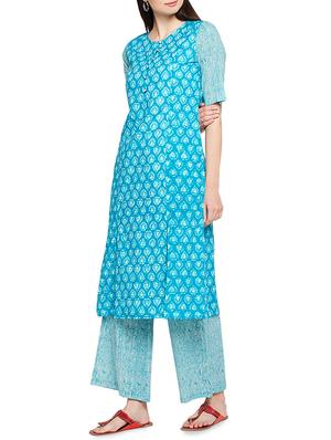 batik printed kurta palazzo set - 16266323 - Standard Image - 2