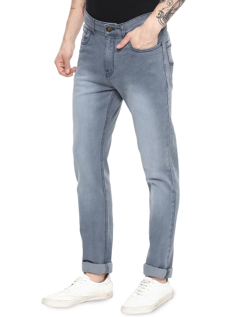 grey cotton blend heavy washed jeans - 16266557 - Zoom Image - 2