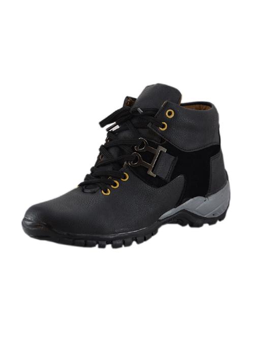 black leatherette low ankle boots - 16266737 - Standard Image - 1