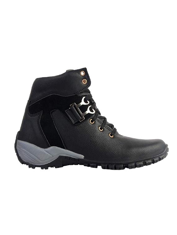 black leatherette low ankle boots - 16266737 - Zoom Image - 2