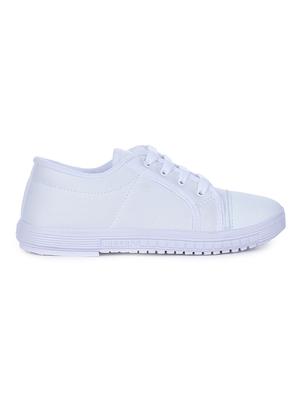 white canvas formal shoe - 16267595 - Standard Image - 2