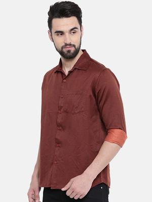 red solid casual shirt - 16268437 - Standard Image - 2