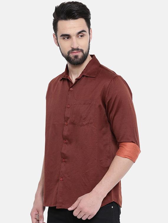 red solid casual shirt - 16268437 - Zoom Image - 2