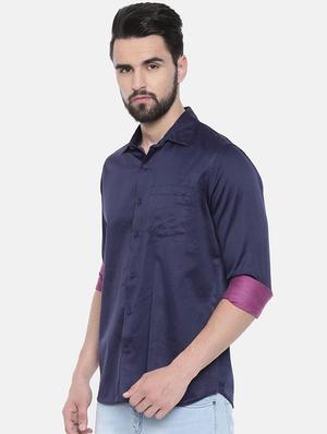 purple solid casual shirt - 16268438 - Standard Image - 2
