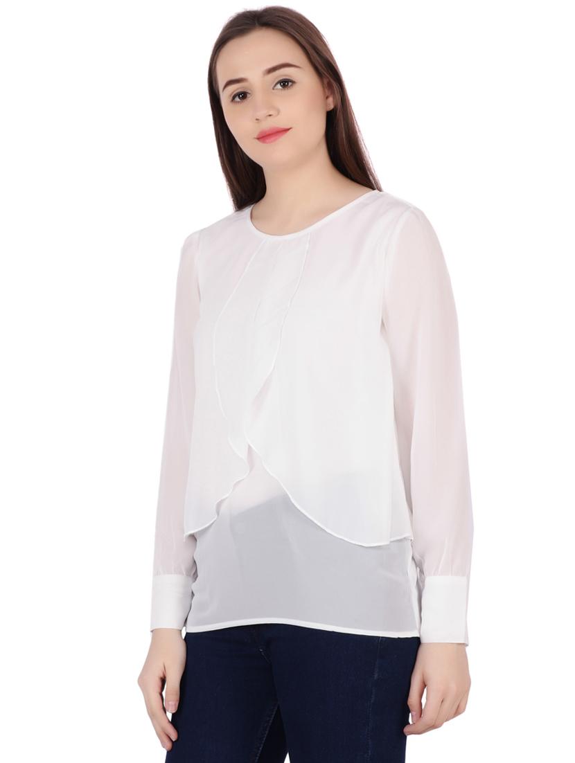 long sleeves sheered layered top - 16269508 - Zoom Image - 2