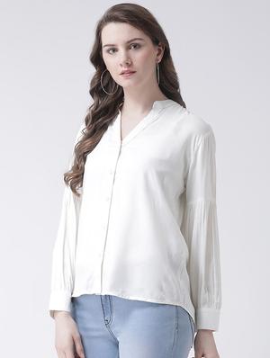 back pleat solid shirt - 16269557 - Standard Image - 2