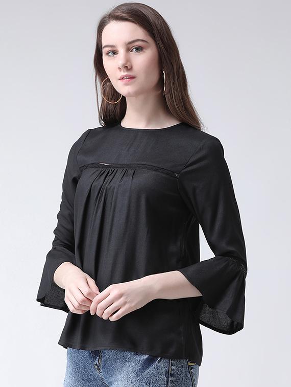 lace string flute sleeves top - 16269569 - Zoom Image - 2