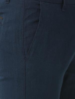 blue solid chinos - 16269683 - Standard Image - 5