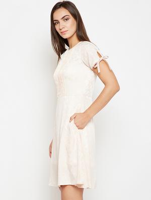 side tie sleeve a line dress - 16269714 - Standard Image - 2