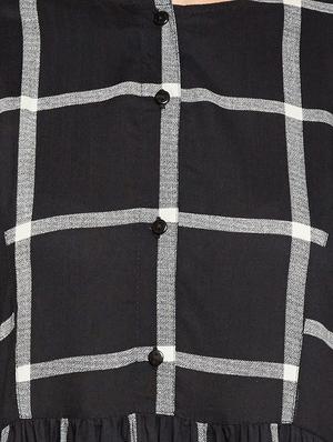 Sleeve detail checkered pocket dress - 16269719 - Standard Image - 5