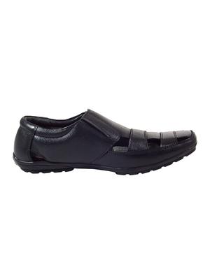 black leather slip on sandals - 16269821 - Standard Image - 2