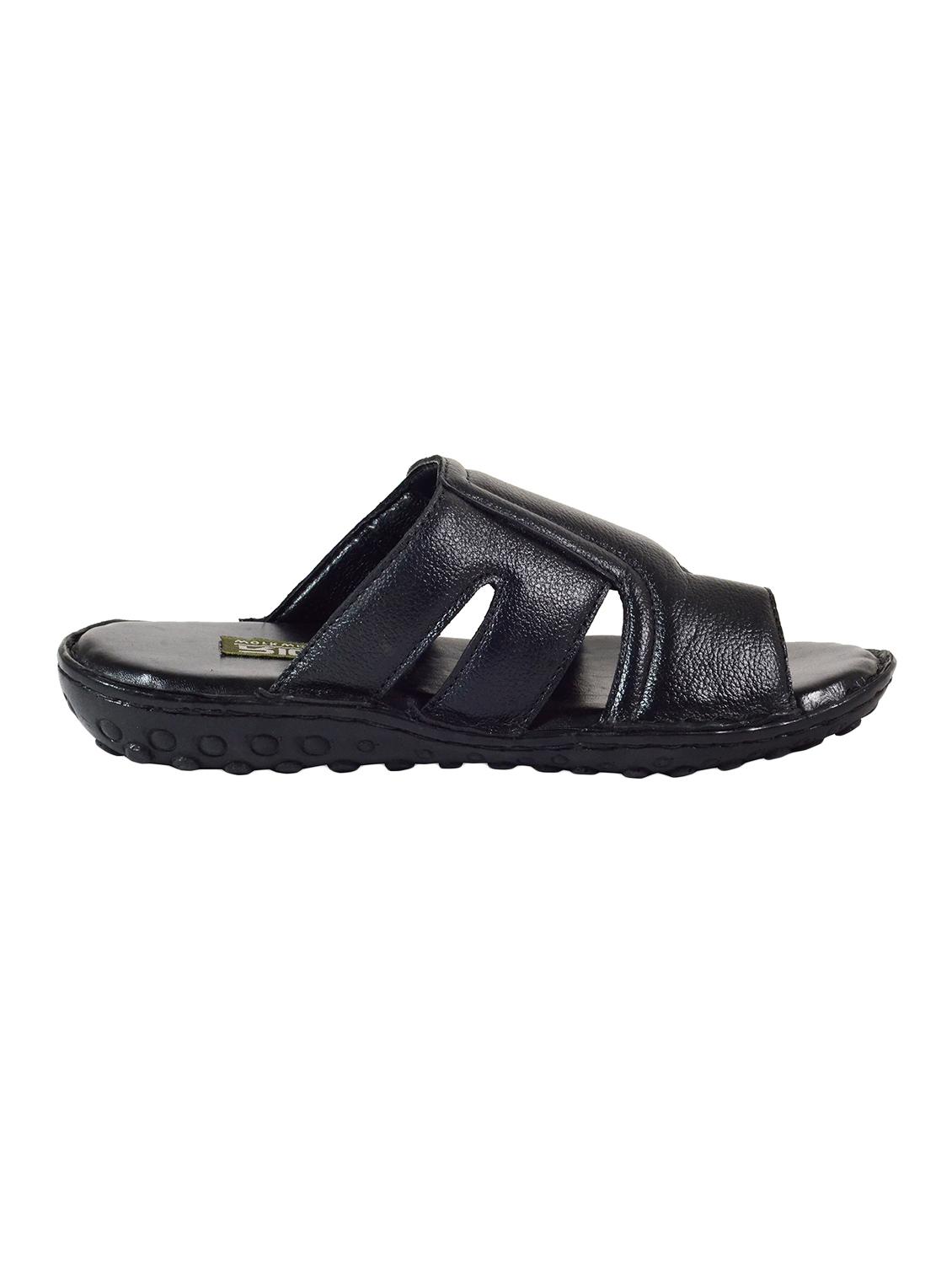 black leather slip on slippers - 16269828 - Zoom Image - 2
