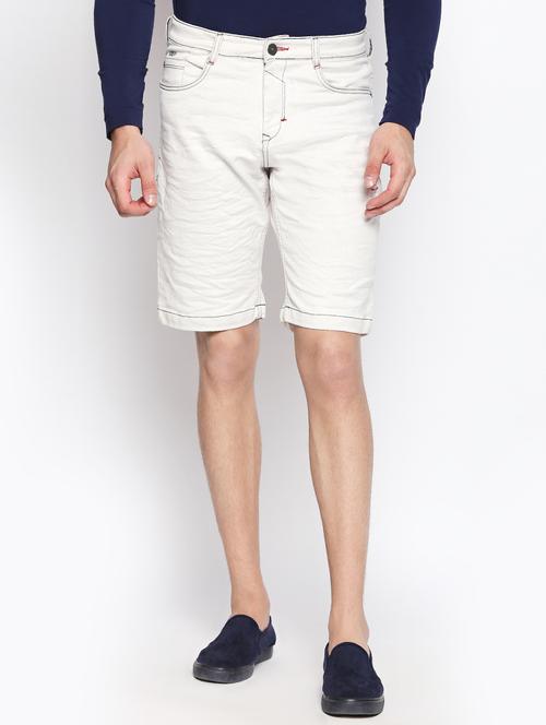 white denim shorts - 16269940 - Standard Image - 1