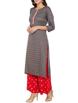 Printed straight kurta - 16270053 - Standard Image - 2