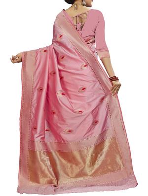 ethnic zari motif banarasi saree with blouse - 16270430 - Standard Image - 2