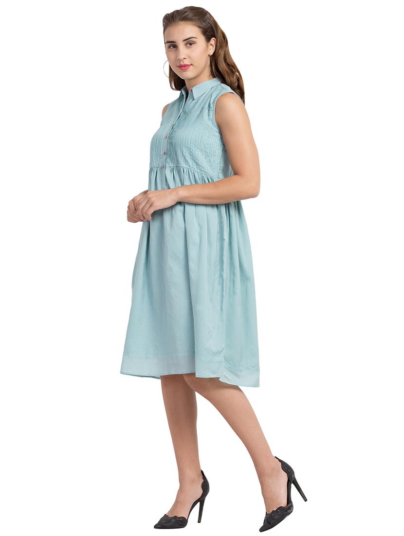 pin tucks blouse a line dress - 16270493 - Zoom Image - 2