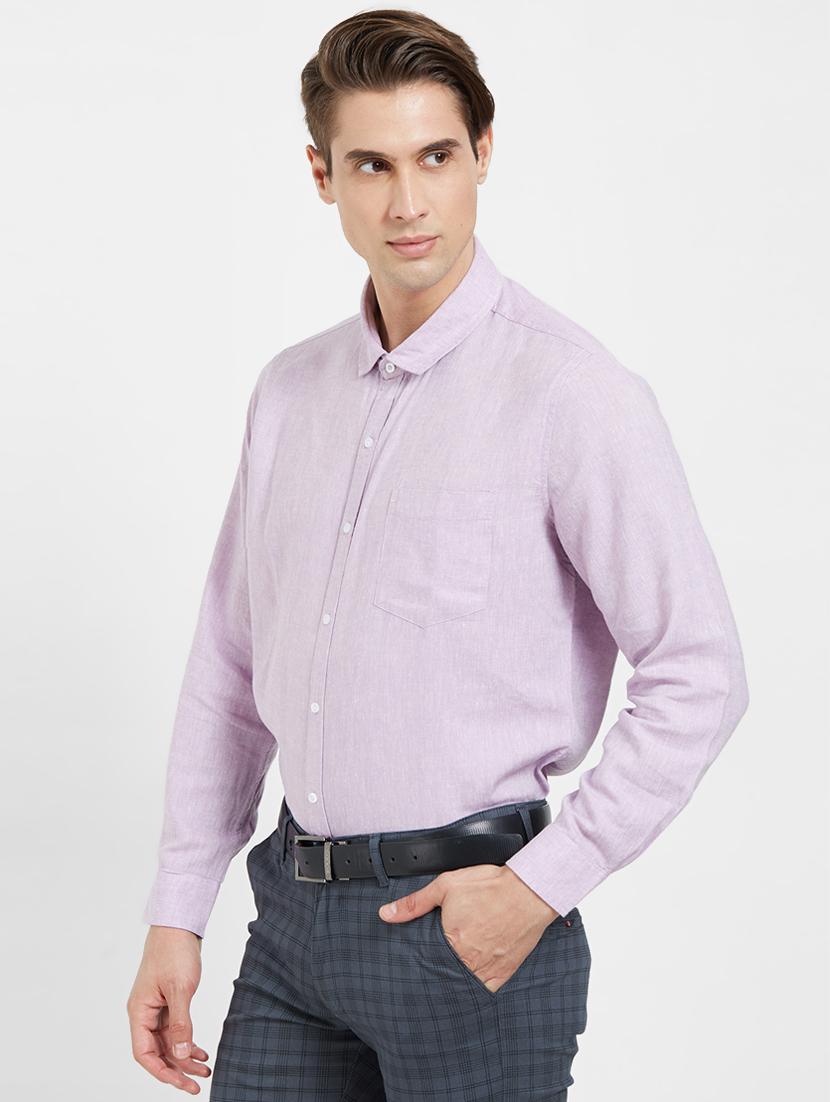 purple solid formal shirt - 16270693 - Zoom Image - 2