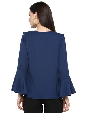 tie knot neck ruffle detail top - 16270925 - Standard Image - 2