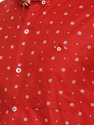 red printed casual shirt - 16271032 - Standard Image - 5