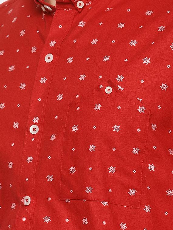 red printed casual shirt - 16271032 - Zoom Image - 5
