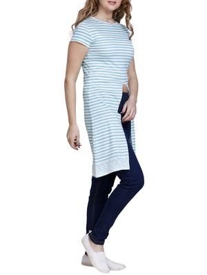 Front slit striped tunic - 16271166 - Standard Image - 2