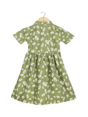 green cotton blend frock - 16271729 - Standard Image - 2