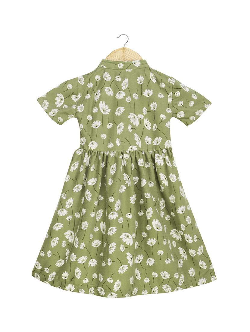 green cotton blend frock - 16271729 - Zoom Image - 2
