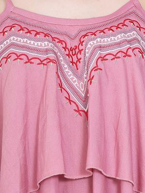 Embroidered layered crop top - 16272228 - Standard Image - 5