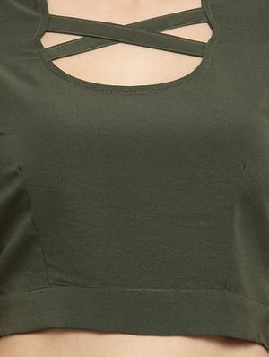 Criss cross cold shoulder crop top - 16272291 - Standard Image - 5