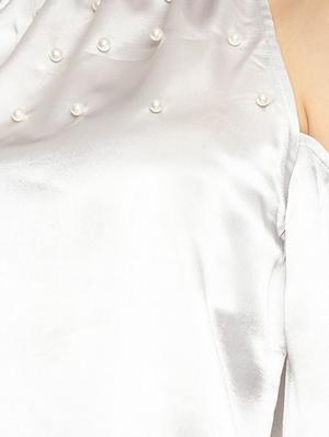 Pearl embellished tie back top - 16272930 - Standard Image - 5
