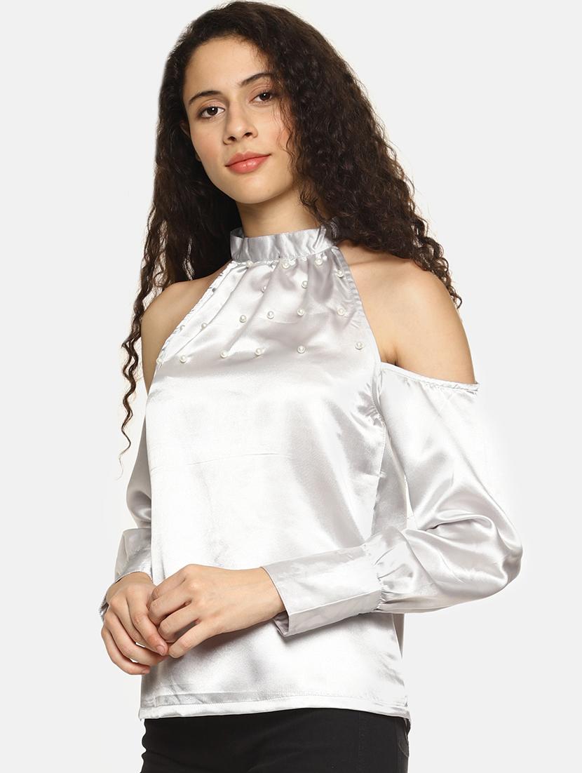 Pearl embellished tie back top - 16272930 - Zoom Image - 2