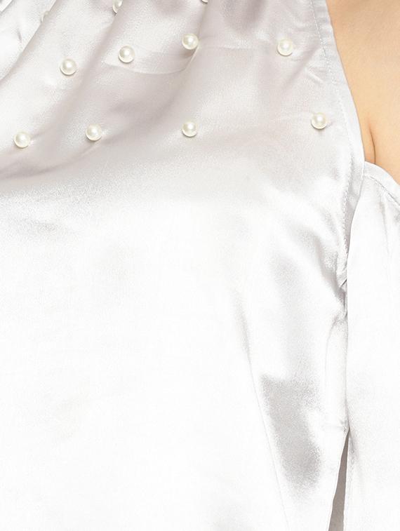 Pearl embellished tie back top - 16272930 - Zoom Image - 5
