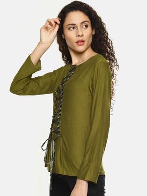 Lace up full sleeves top - 16272957 - Standard Image - 2