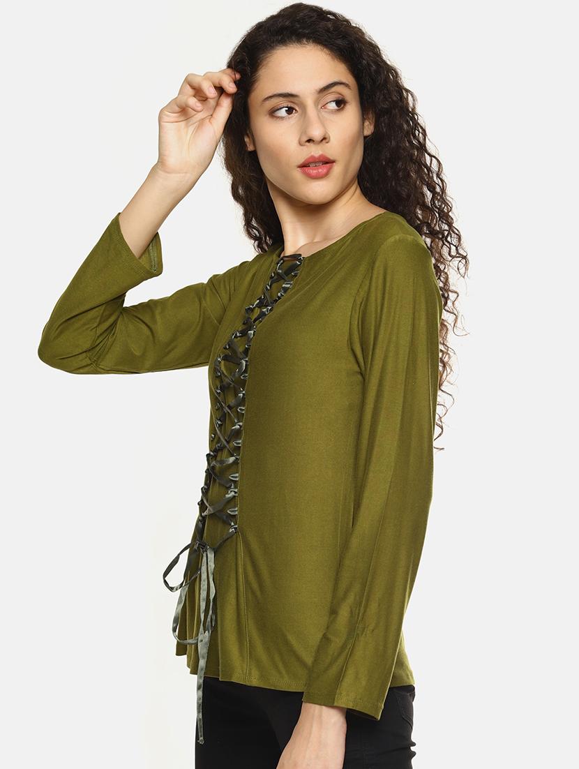 Lace up full sleeves top - 16272957 - Zoom Image - 2
